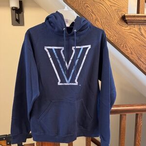 VILLANOVA Collegiate Distressed Primary Logo Men's Hoodie Size L